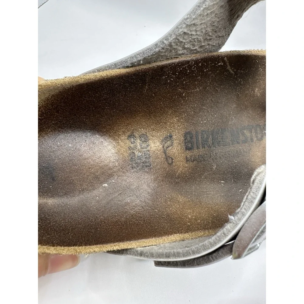 Birkenstock Gizeh Women's‎ Size 38 Metallic Gray Birko Summer Sandals 7-7.5 US